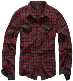 Brandit - Duncan Check Shirt Long Sleeve red-brown