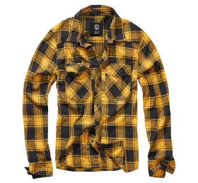 Brandit - Check Shirt Long Sleeve black-yellow
