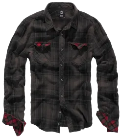 Brandit - Duncan Check Shirt Long Sleeve brown-black