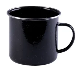 Emaille-Tasse Western, schwarz, ca. 350 ml