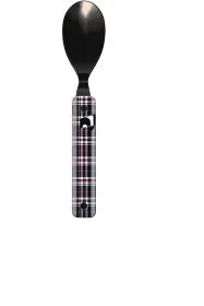 AKINOD - Besteckset faltbar 13H25, Hochglanz Schwarz, Blauer Tartan