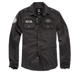Brandit - Luis Vintage Shirt Long Sleeve black