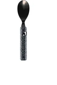 AKINOD - Besteckset faltbar 13H25, Hochglanz Schwarz, Schwarzes Bandana