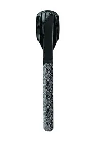 AKINOD - Besteckset 12H34, Hochglanz Schwarz, Schwarzes Bandana